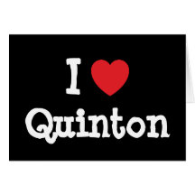 I love Quinton heart custom personalized Greeting Card