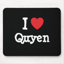 I love Quyen heart T-Shirt Mouse Mat