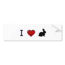 "I Love Rabbits" Bumper Sticker