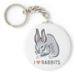 I Love Rabbits Keychains