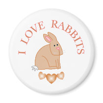 I Love Rabbits magnets