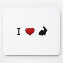 "I Love Rabbits" Mouse Pad