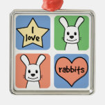 I Love Rabbits Ornament