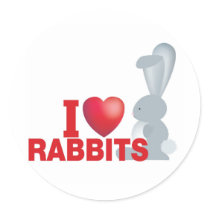 i love rabbits round stickers