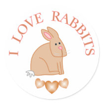 I Love Rabbits stickers