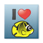 I Love Raccoon Butterflyfish Square Magnet