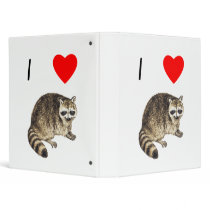 I Love Raccoons 3 Ring Binders