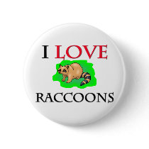 I Love Raccoons buttons