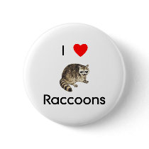 I love raccoons Button