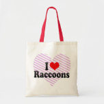 I Love Raccoons Canvas Bags