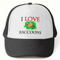 I Love Raccoons hats