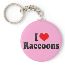 I Love Raccoons Keychain