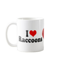 I Love Raccoons Coffee Mugs