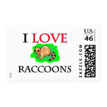 I Love Raccoons Stamp
