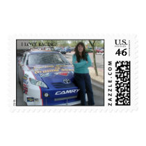 I LOVE RACING 2 POSTAGE STAMP