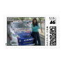 I LOVE RACING 2 POSTAGE STAMP
