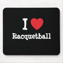 I love Racquetball heart custom personalized mousepads