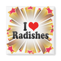 I Love Radishes Magnets