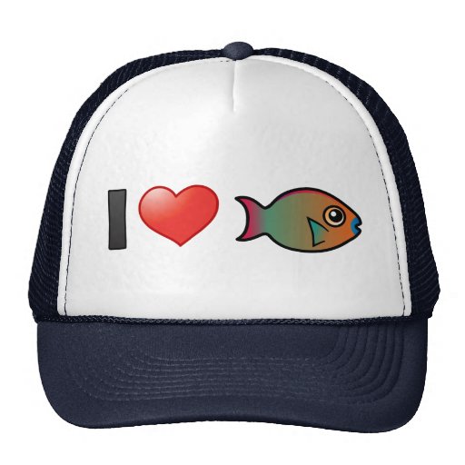 I Love Rainbow Parrotfish Trucker Hats