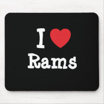 I love Rams heart custom personalized mousepads