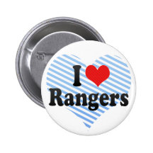 I Love Rangers Pinback Buttons