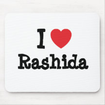 I love Rashida heart T-Shirt Mouse Pads