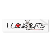 I LOVE RATS bumper sticker bumper stickers