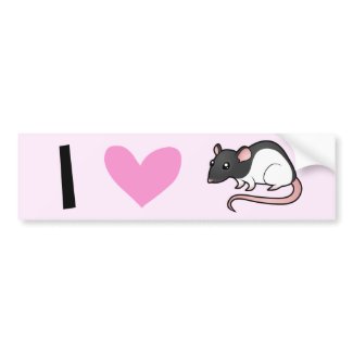 I Love Rats bumpersticker
