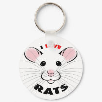 I Love Rats Keychain by KMCoriginals I Love Rats Keychain