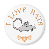 I Love Rats Magnet