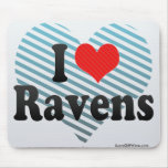 I Love Ravens Mouse Pads