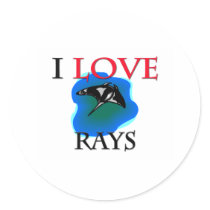 I Love Rays stickers by tshirtshirts I Love Rays stickers