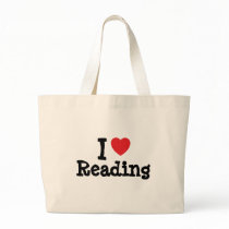 I love Reading heart custom personalized bags