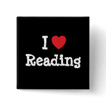 I love Reading heart custom personalized buttons