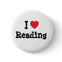 I love Reading heart custom personalized buttons