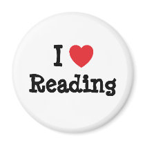 I love Reading heart custom personalized magnets