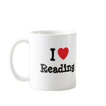 I love Reading heart custom personalized mugs