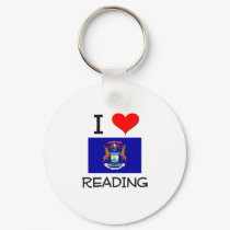 I Love Reading Michigan keychains