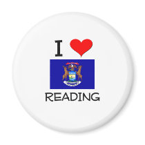 I Love Reading Michigan magnets