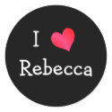 I Love Rebecca stickers by definingyou I Love Rebecca stickers