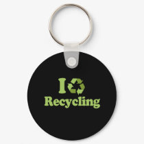 I Love recycling keychains