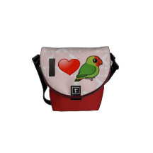 I Love Red-headed Lovebirds Courier Bag