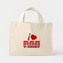 I Love Red Hooded T-Shirts Bag