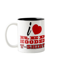 I Love Red Hooded T-shirts mugs