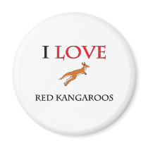 I Love Red Kangaroos magnets