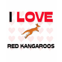 I Love Red Kangaroos t-shirts by AnimalShirts I Love Red Kangaroos t-shirts