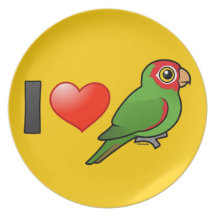 I Love Red-masked Parakeets Plate
