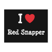 I love Red Snapper heart T-Shirt postcards by funnycustomtshirts I love Red Snapper heart T-Shirt postcards