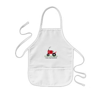 I love red tractors! Baby Bib apron