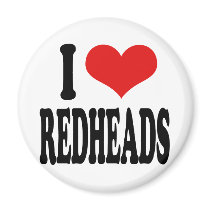 I Love Redheads Fridge Magnet